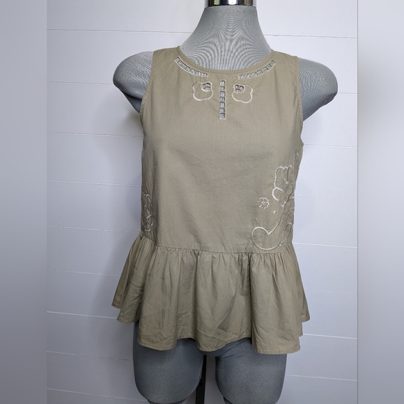 MADEWELL Embroidered Peplum Top XS - Picture 1 of 12